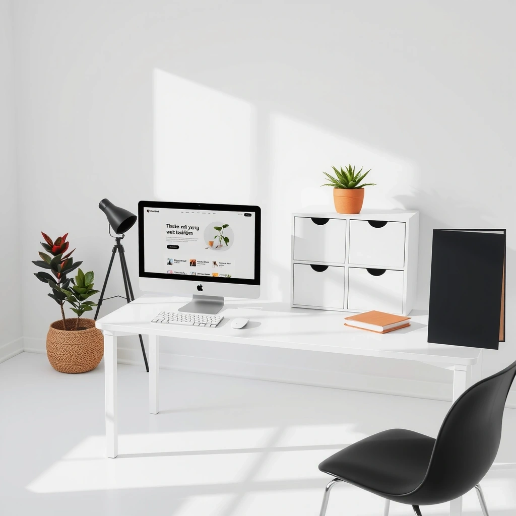 Modern web design workspace